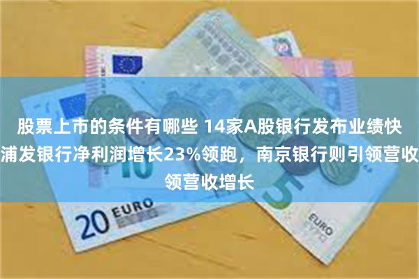 股票上市的条件有哪些 14家A股银行发布业绩快报，浦发银行净利润增长23%领跑，南京银行则引领营收增长